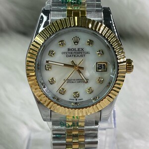 ساعة روليكس ( copy ) رجالي رمادي و ذهبي و ميناء سيراميك