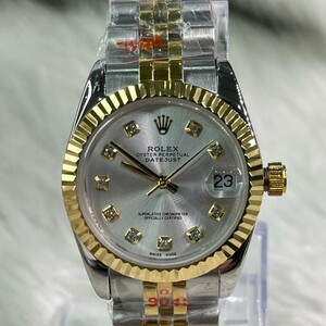 ساعة روليكس ( COPY ) نسائي رمادي و ذهبي و ميناء رصاصي