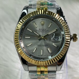 ساعة روليكس ( COPY )رجالي رمادي و ذهبي