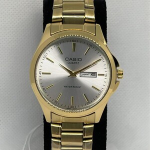 ساعة كاسيو رجالي اطار ذهبي ميناء رصاصي