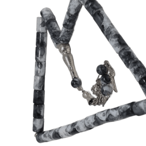 سبحة صلاة 33 قطعه رمادي و أبيض