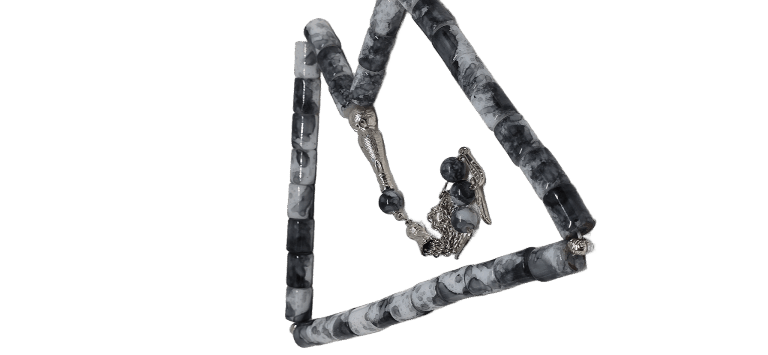 سبحة صلاة 33 قطعه رمادي و أبيض