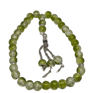 سبحة صلاة كرستالية نسائية33 قطعة زيتي و شفاف