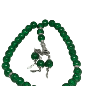 سبحة صلاة كرستالية نسائية 33 قطعة اخضر زمردي